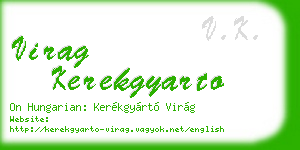 virag kerekgyarto business card