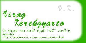 virag kerekgyarto business card